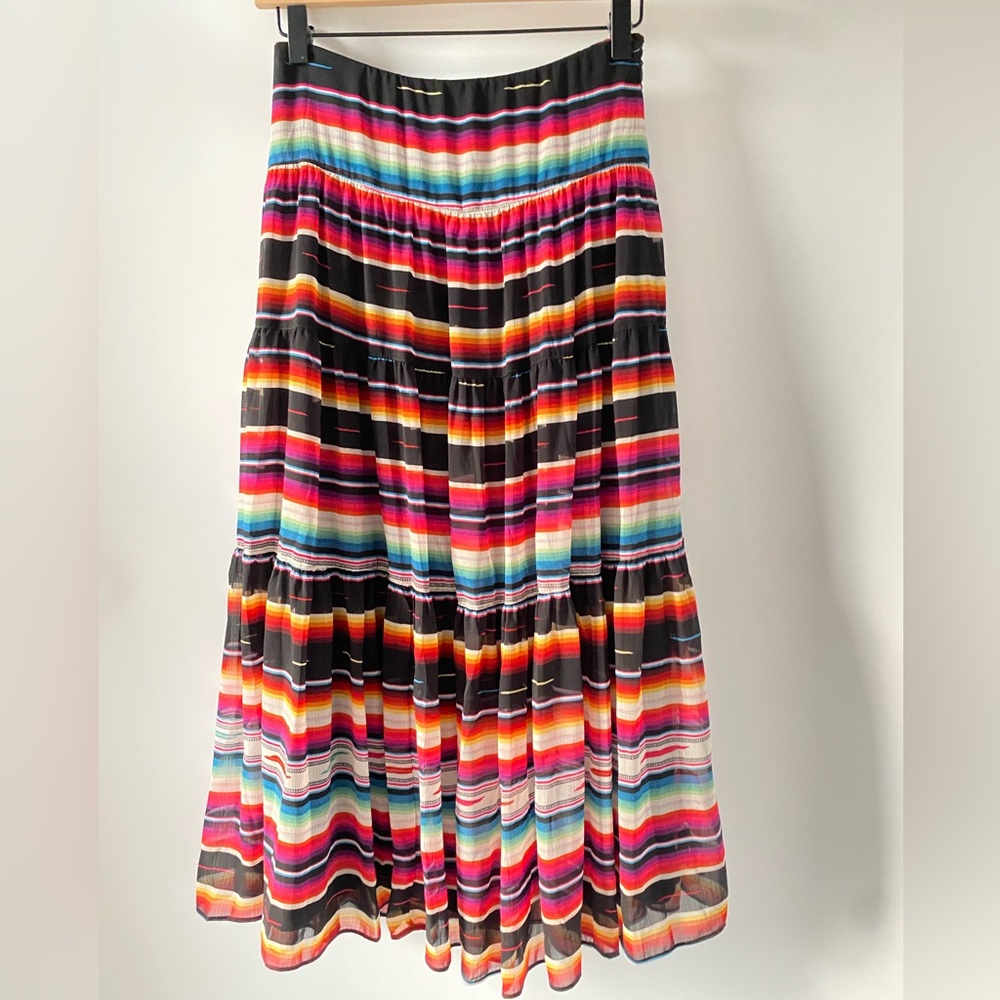 Lauren Ralph Lauren Striped Crinkle Georgette Skirt SZ 2P NEW